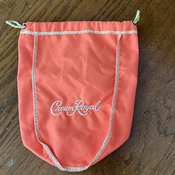 5 Peach Crown Royal Bags with Drawstring - Picture 3 of 4